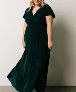 BB Custom Dresses Sulzen Velvet Maxi Dress | Deep Topaz