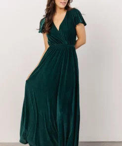 BB Custom Dresses Sulzen Velvet Maxi Dress | Deep Topaz