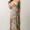 AK Dresses Suzanna Tiered Maxi Dress | Ivory + Multi Floral