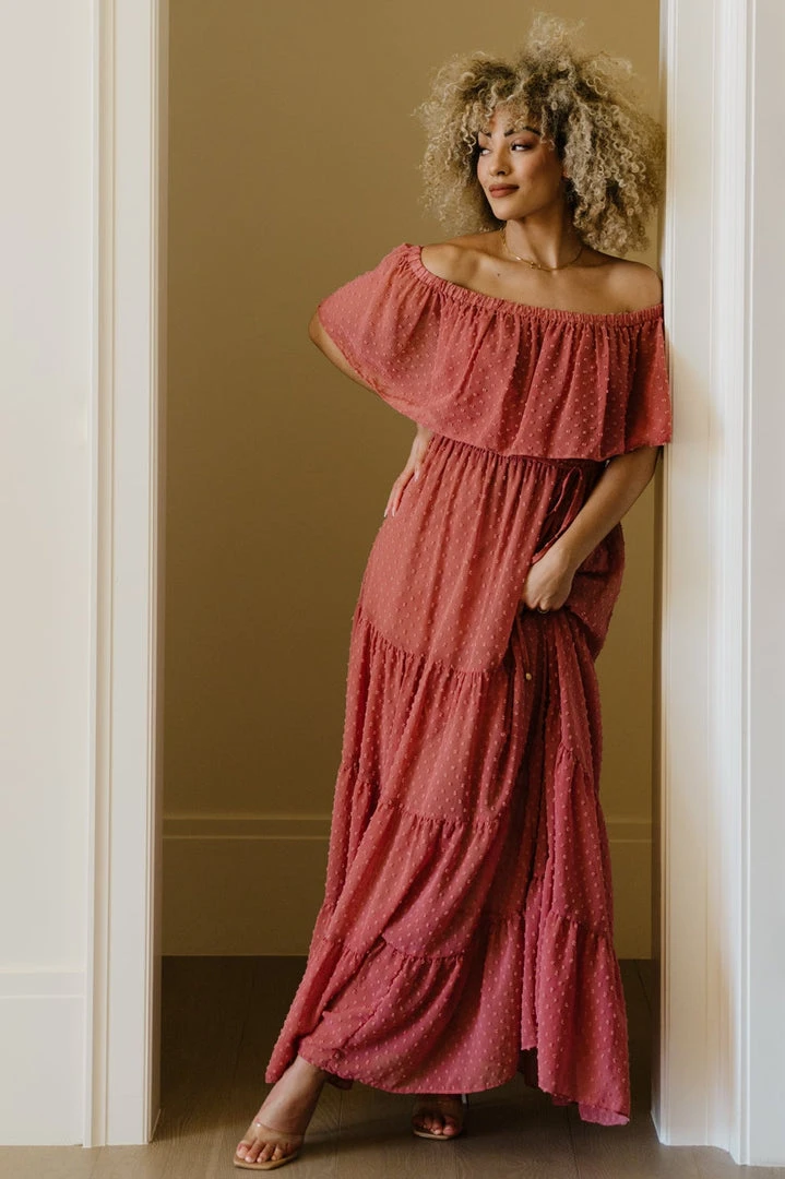 BB Custom Swiss Dot Maxi Dress | Dusty Mauve 2 BB Custom Swiss Dot Maxi Dress | Dusty Mauve