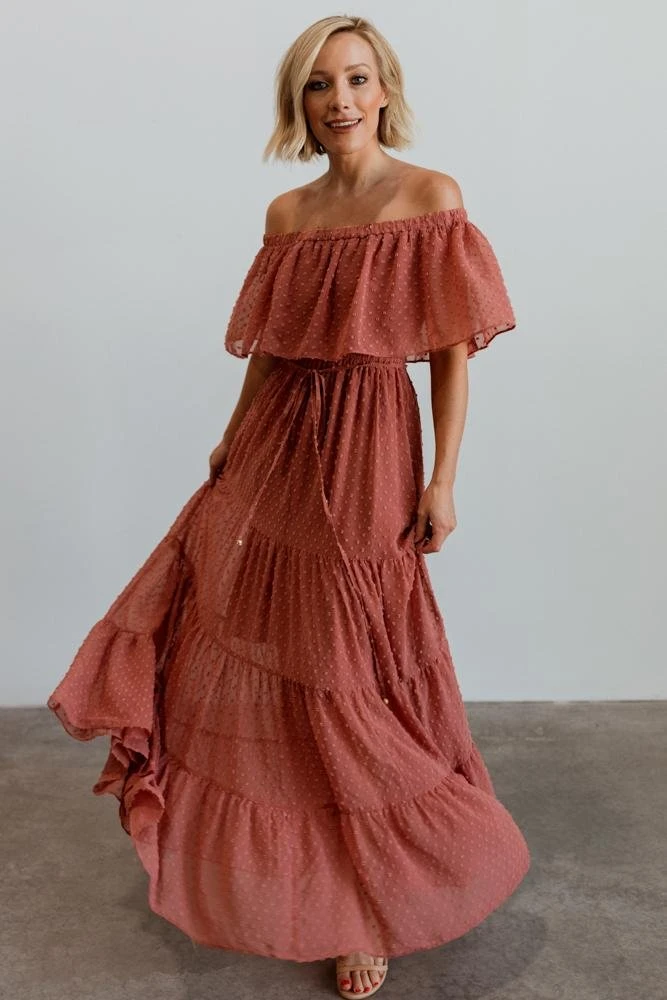 BB Custom Swiss Dot Maxi Dress | Dusty Mauve 1 BB Custom Swiss Dot Maxi Dress | Dusty Mauve