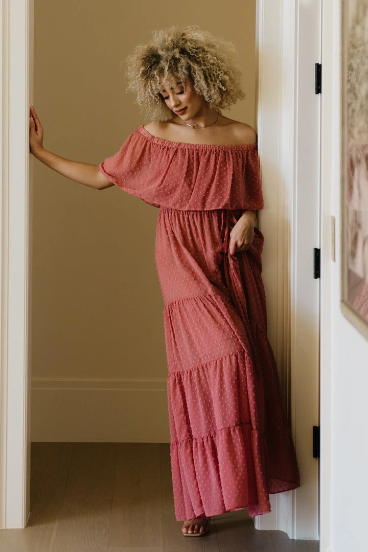 BB Custom Swiss Dot Maxi Dress | Dusty Mauve 5 BB Custom Swiss Dot Maxi Dress | Dusty Mauve