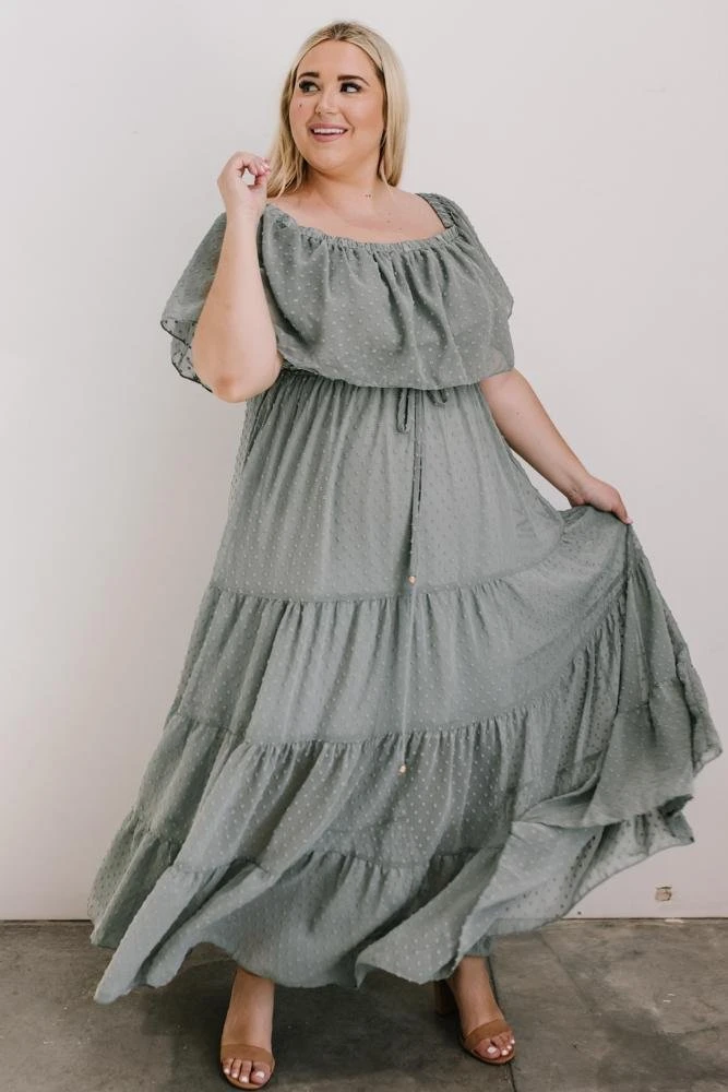BB Custom Dresses Swiss Dot Maxi Dress | Sage 2 BB Custom Dresses Swiss Dot Maxi Dress | Sage