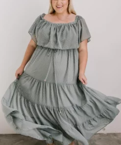 BB Custom Dresses Swiss Dot Maxi Dress | Sage 20 BB Custom Dresses Swiss Dot Maxi Dress | Sage