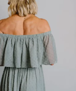 BB Custom Dresses Swiss Dot Maxi Dress | Sage 17 BB Custom Dresses Swiss Dot Maxi Dress | Sage