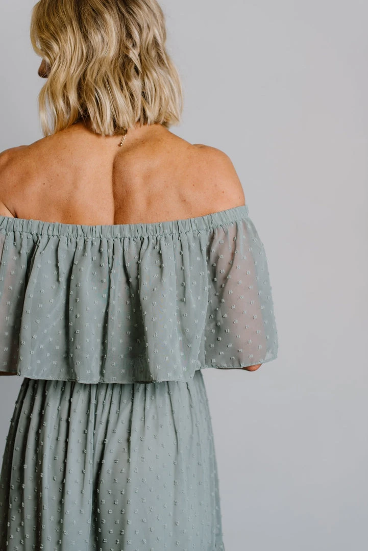 BB Custom Dresses Swiss Dot Maxi Dress | Sage 7 BB Custom Dresses Swiss Dot Maxi Dress | Sage