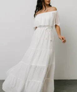 BB Custom Swiss Dot Maxi Dress | White 11 BB Custom Swiss Dot Maxi Dress | White