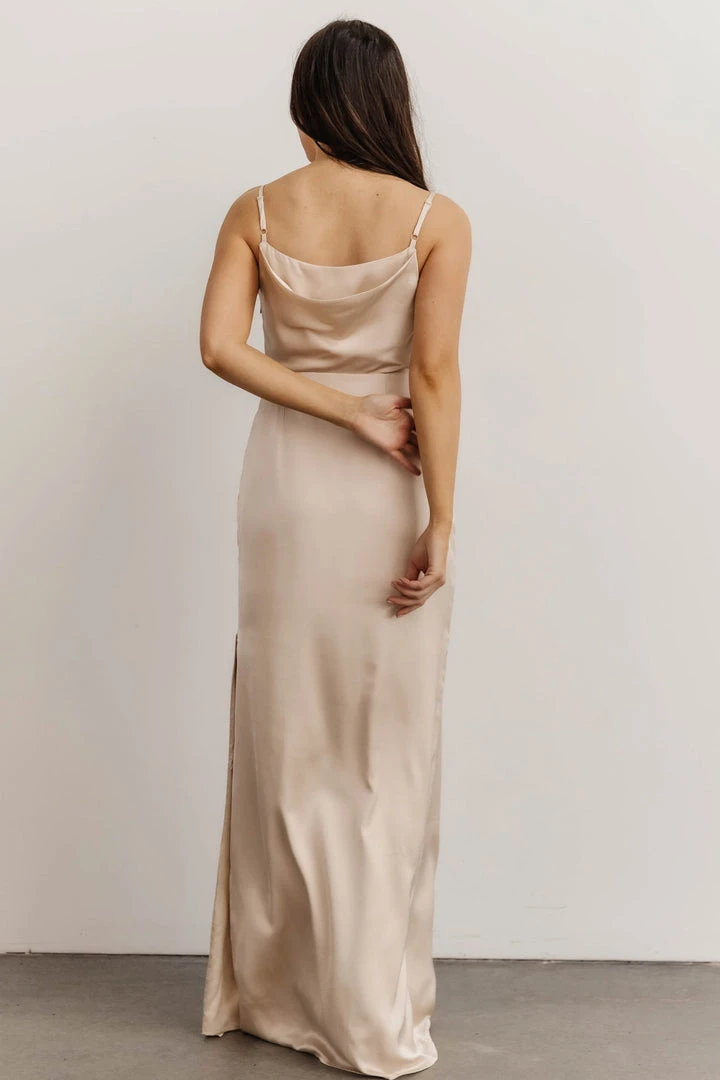 SL Dresses Sydney Satin Gown | Champagne 5 SL Dresses Sydney Satin Gown | Champagne