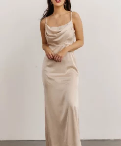 SL Dresses Sydney Satin Gown | Champagne 14 SL Dresses Sydney Satin Gown | Champagne