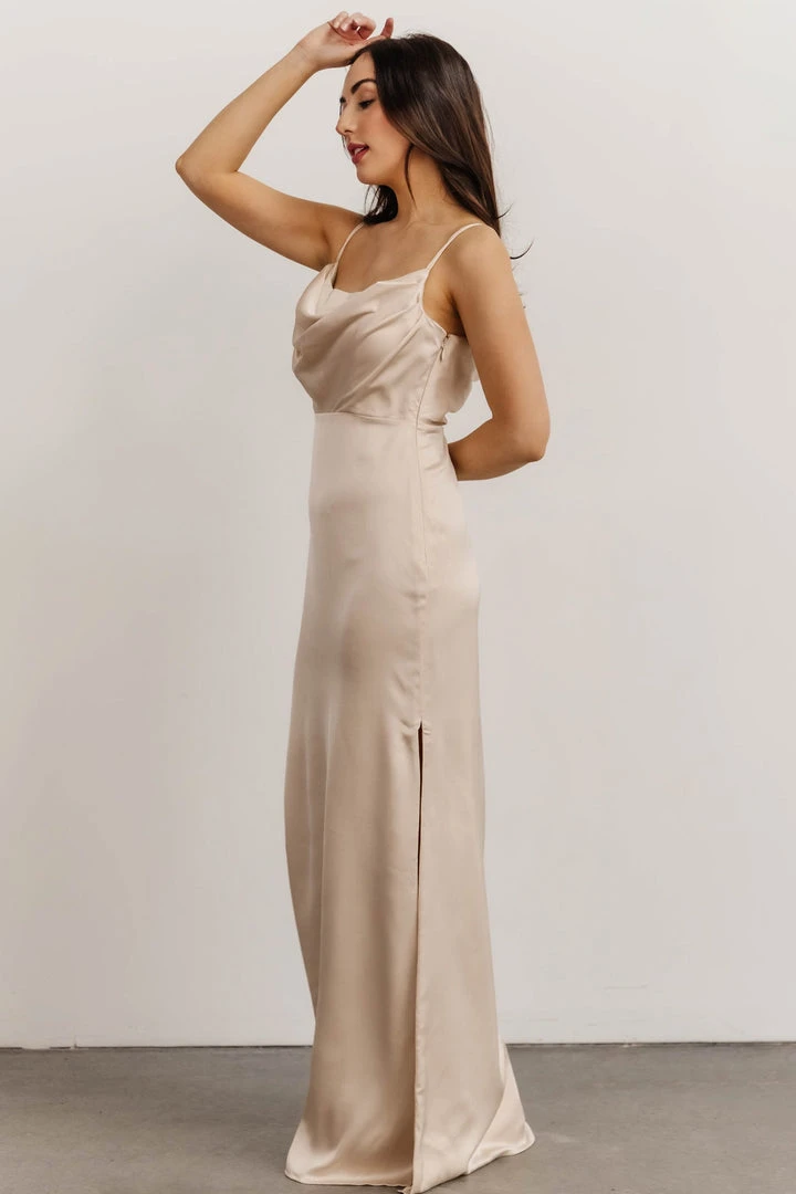 SL Dresses Sydney Satin Gown | Champagne 4 SL Dresses Sydney Satin Gown | Champagne