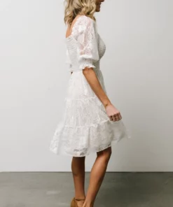 BB Custom Dresses Tate Smocked Lace Short Dress | Off White 15 BB Custom Dresses Tate Smocked Lace Short Dress | Off White