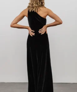 BB Custom Tatiana Velvet One Shoulder Maxi Dress | Black 21 BB Custom Tatiana Velvet One Shoulder Maxi Dress | Black