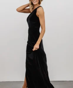 BB Custom Tatiana Velvet One Shoulder Maxi Dress | Black 17 BB Custom Tatiana Velvet One Shoulder Maxi Dress | Black