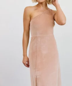 BB Custom Tatiana Velvet One Shoulder Maxi Dress | Champagne Dresses
