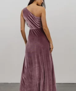 BB Custom Tatiana Velvet One Shoulder Maxi Dress | Orchid