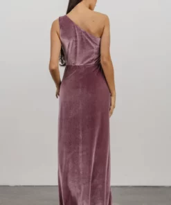 BB Custom Tatiana Velvet One Shoulder Maxi Dress | Orchid