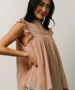 IL Tayler Mock Neck Blouse | Peach 14 IL Tayler Mock Neck Blouse | Peach