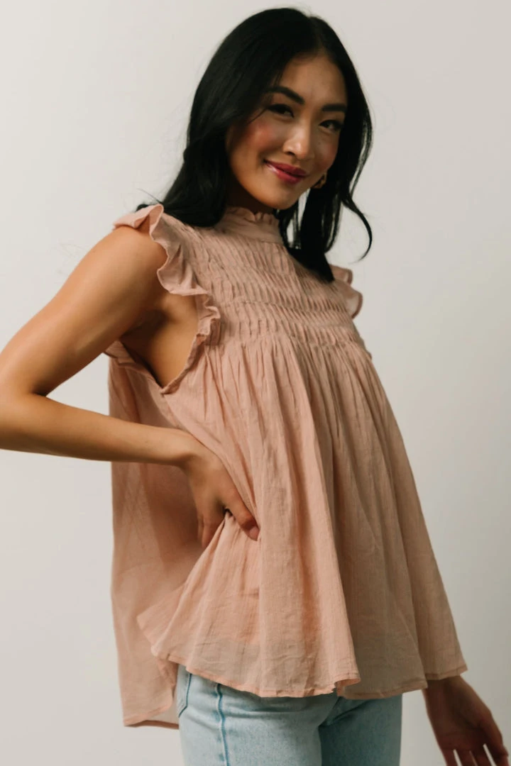 IL Tayler Mock Neck Blouse | Peach 7 IL Tayler Mock Neck Blouse | Peach