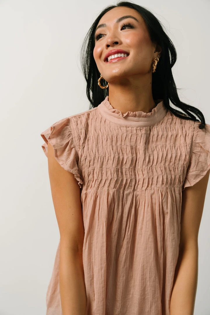 IL Tayler Mock Neck Blouse | Peach 8 IL Tayler Mock Neck Blouse | Peach