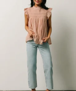 IL Tayler Mock Neck Blouse | Peach 13 IL Tayler Mock Neck Blouse | Peach