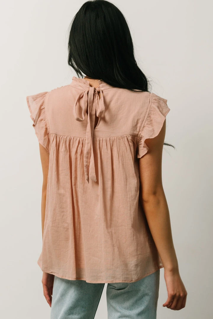 IL Tayler Mock Neck Blouse | Peach 4 IL Tayler Mock Neck Blouse | Peach