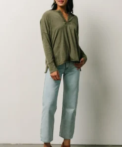 IL Boho Thatcher Long Sleeve Top | Olive