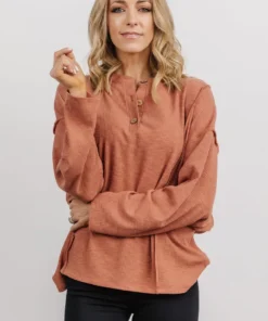LUM Thayne Henley Long Sleeve Shirt | Dusty Clay