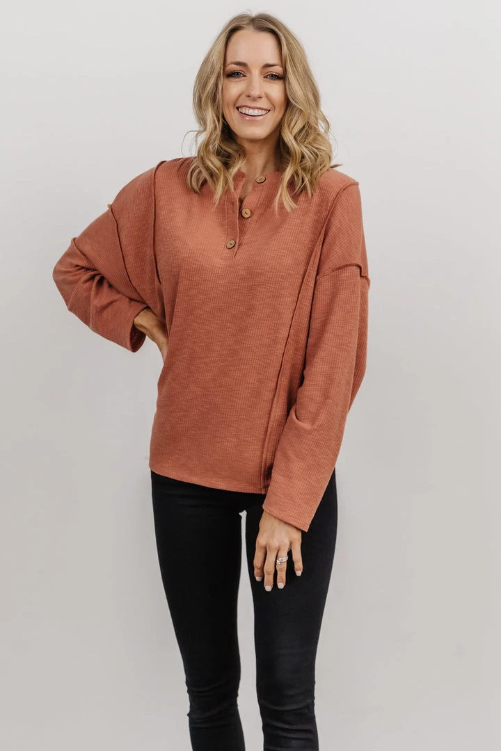 LUM Thayne Henley Long Sleeve Shirt | Dusty Clay 1 LUM Thayne Henley Long Sleeve Shirt | Dusty Clay