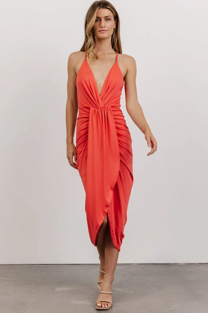 DD Tia Midi Dress | Pink Coral 5 DD Tia Midi Dress | Pink Coral