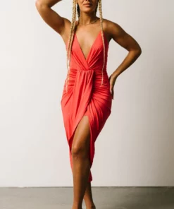 DD Tia Midi Dress | Pink Coral 17 DD Tia Midi Dress | Pink Coral