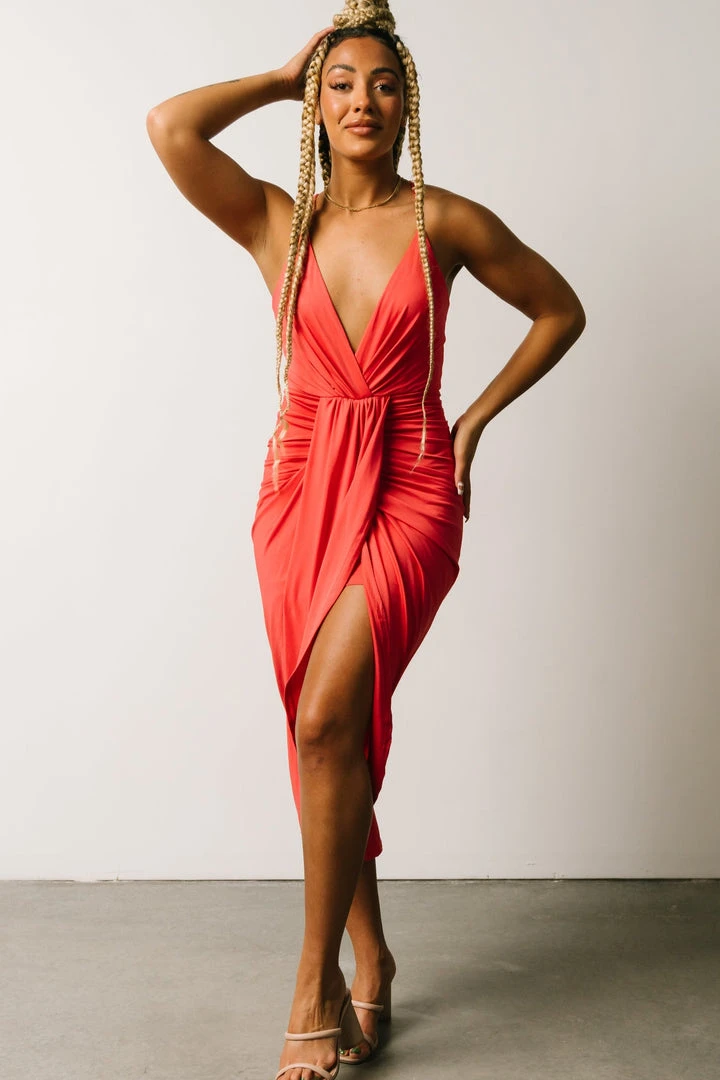 DD Tia Midi Dress | Pink Coral 7 DD Tia Midi Dress | Pink Coral