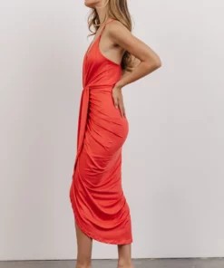 DD Tia Midi Dress | Pink Coral 16 DD Tia Midi Dress | Pink Coral