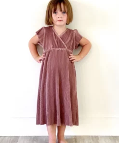 BB Custom Dresses Toddler Athena Pleated Midi Dress | Rose
