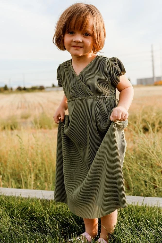 BB Custom Toddler Athena Pleated Midi Dress | Sage 6 BB Custom Toddler Athena Pleated Midi Dress | Sage