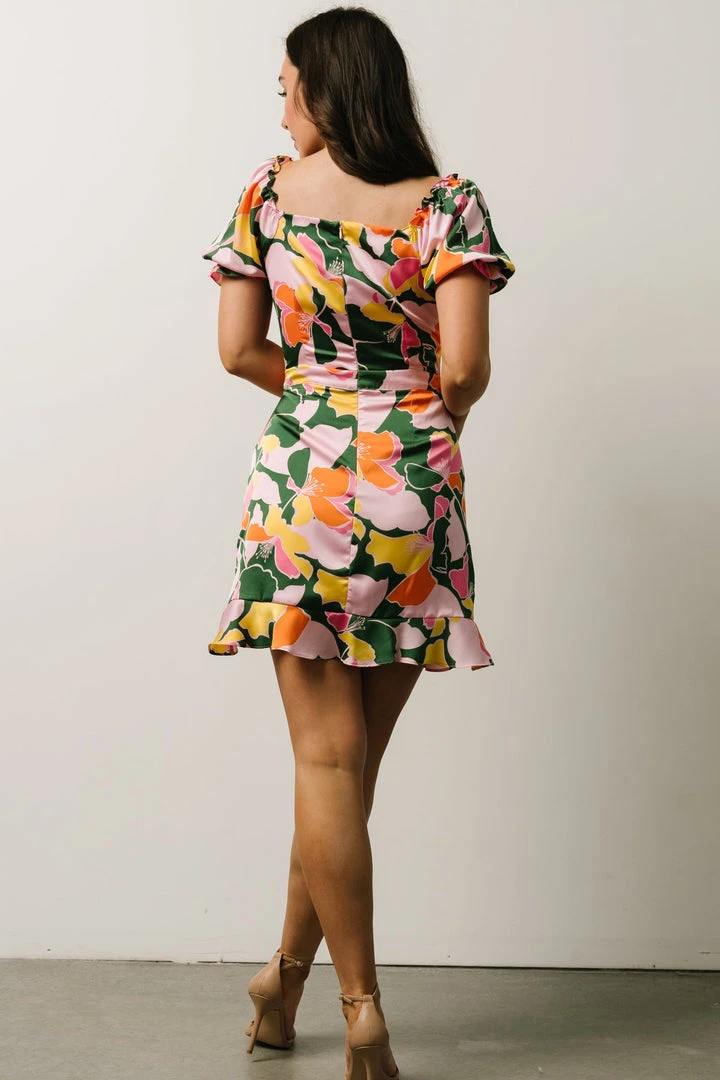 SL Topanga Mini Dress | Pink + Green Multi Floral Dresses 5 SL Topanga Mini Dress | Pink + Green Multi Floral Dresses