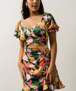 SL Topanga Mini Dress | Pink + Green Multi Floral Dresses 11 SL Topanga Mini Dress | Pink + Green Multi Floral Dresses