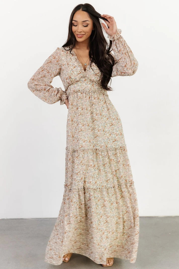 POL Dresses Tove Maxi Dress | Sage Floral 4 POL Dresses Tove Maxi Dress | Sage Floral