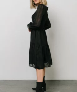 HAY Trinity Smocked Dotted Midi Dress | Black Dresses 18 HAY Trinity Smocked Dotted Midi Dress | Black Dresses