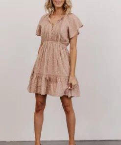 IL Trixie Tie Neck Mini Dress | Dusty Rose Dresses