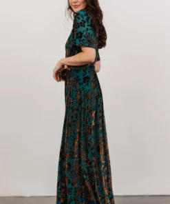 BB Custom Uma Velvet Maxi Dress | Bronze + Jade Dresses