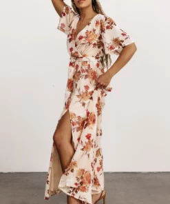 BB Custom Uma Velvet Maxi Dress | Cream Floral