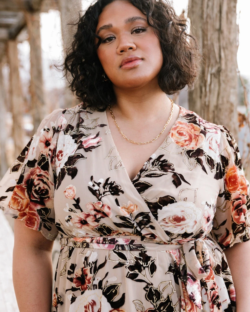 BB Custom Dresses Uma Velvet Maxi Dress | Floral Shimmer 3 BB Custom Dresses Uma Velvet Maxi Dress | Floral Shimmer