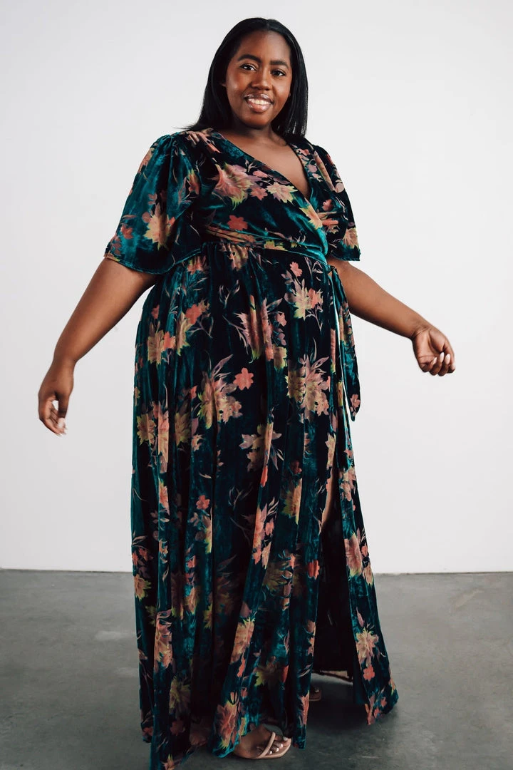 BB Custom Uma Velvet Maxi Dress | Jade Floral Dresses 12 BB Custom Uma Velvet Maxi Dress | Jade Floral Dresses