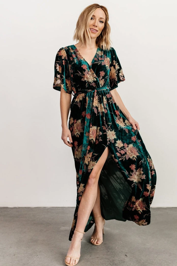 BB Custom Uma Velvet Maxi Dress | Jade Floral Dresses 10 BB Custom Uma Velvet Maxi Dress | Jade Floral Dresses