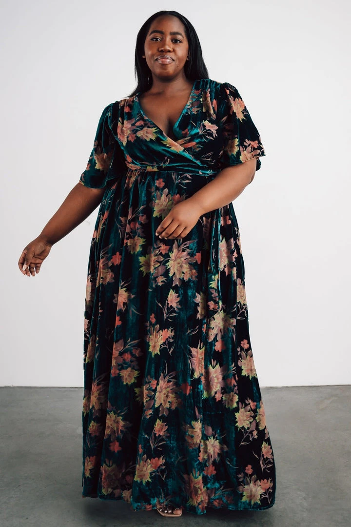BB Custom Uma Velvet Maxi Dress | Jade Floral Dresses 9 BB Custom Uma Velvet Maxi Dress | Jade Floral Dresses