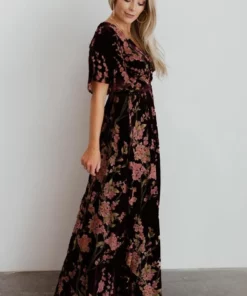 BB Custom Uma Velvet Maxi Dress | Plum Floral Dresses 24 BB Custom Uma Velvet Maxi Dress | Plum Floral Dresses