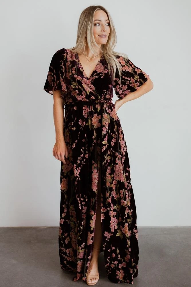 BB Custom Uma Velvet Maxi Dress | Plum Floral Dresses 13 BB Custom Uma Velvet Maxi Dress | Plum Floral Dresses