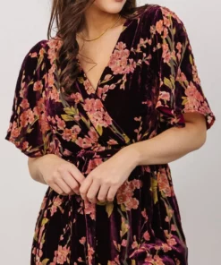 BB Custom Uma Velvet Maxi Dress | Plum Floral Dresses 21 BB Custom Uma Velvet Maxi Dress | Plum Floral Dresses