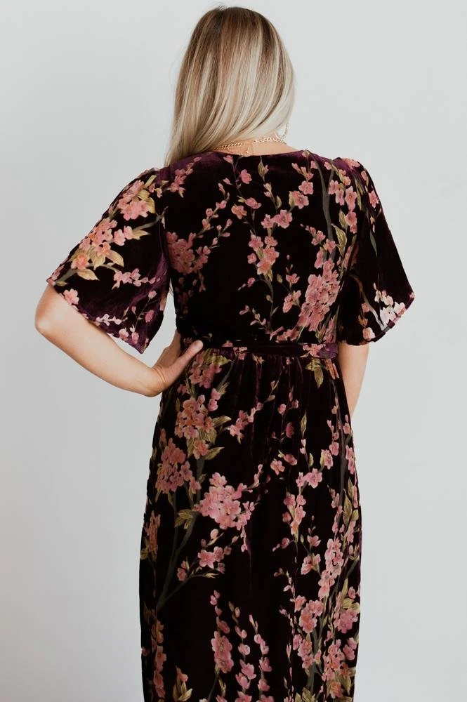 BB Custom Uma Velvet Maxi Dress | Plum Floral Dresses 9 BB Custom Uma Velvet Maxi Dress | Plum Floral Dresses