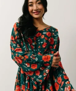 HAY Umina Peplum Top | Lagoon + Coral Floral